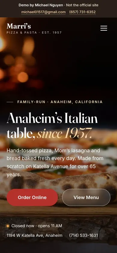 The same page on a phone.